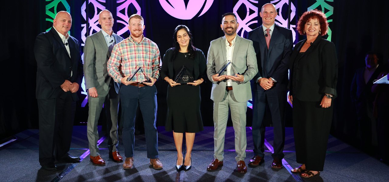Justin Fogt, Daynay Hernandez and Adam Rodriguez receiving Monarch Award